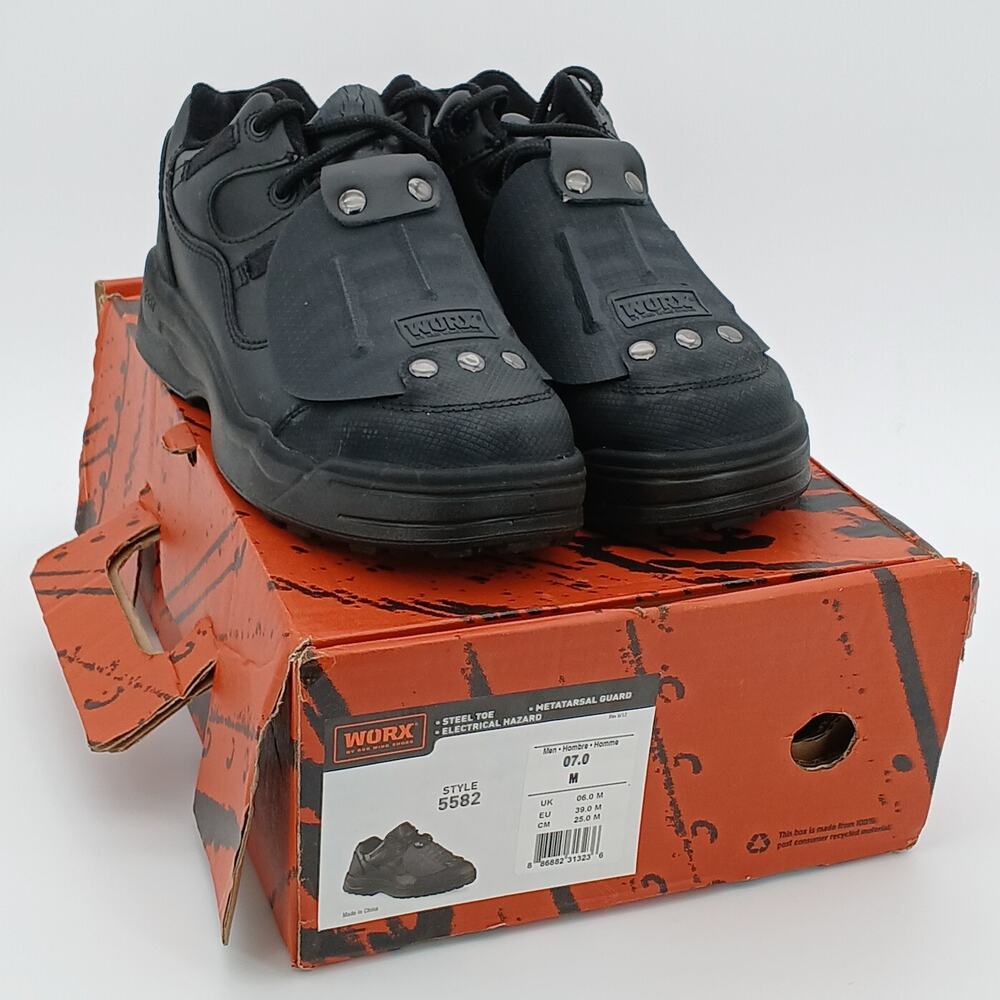 NIB Men’s WORX by Red Wing #5582 Iron 5” Metguard Black Safety Boots - Size 7 M